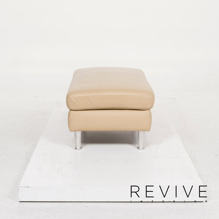 Willi Schillig leather sofa set beige corner sofa stool #13155