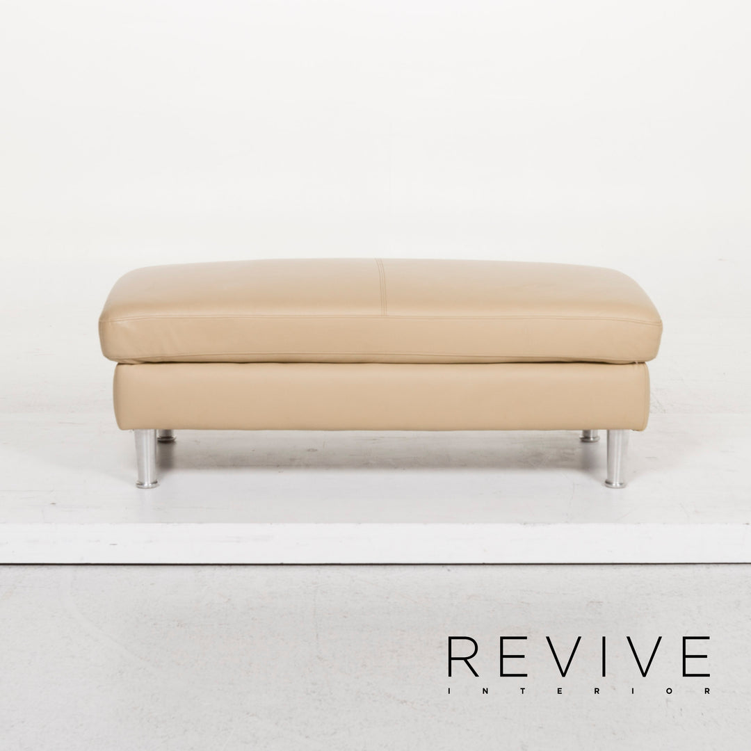 Willi Schillig leather sofa set beige corner sofa stool #13155