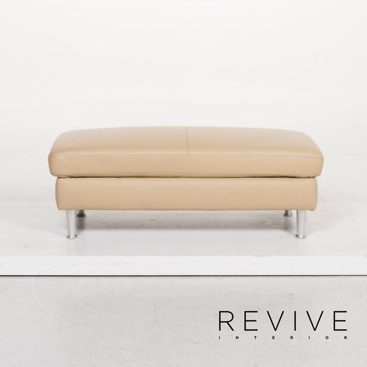 Willi Schillig leather sofa set beige corner sofa stool #13155