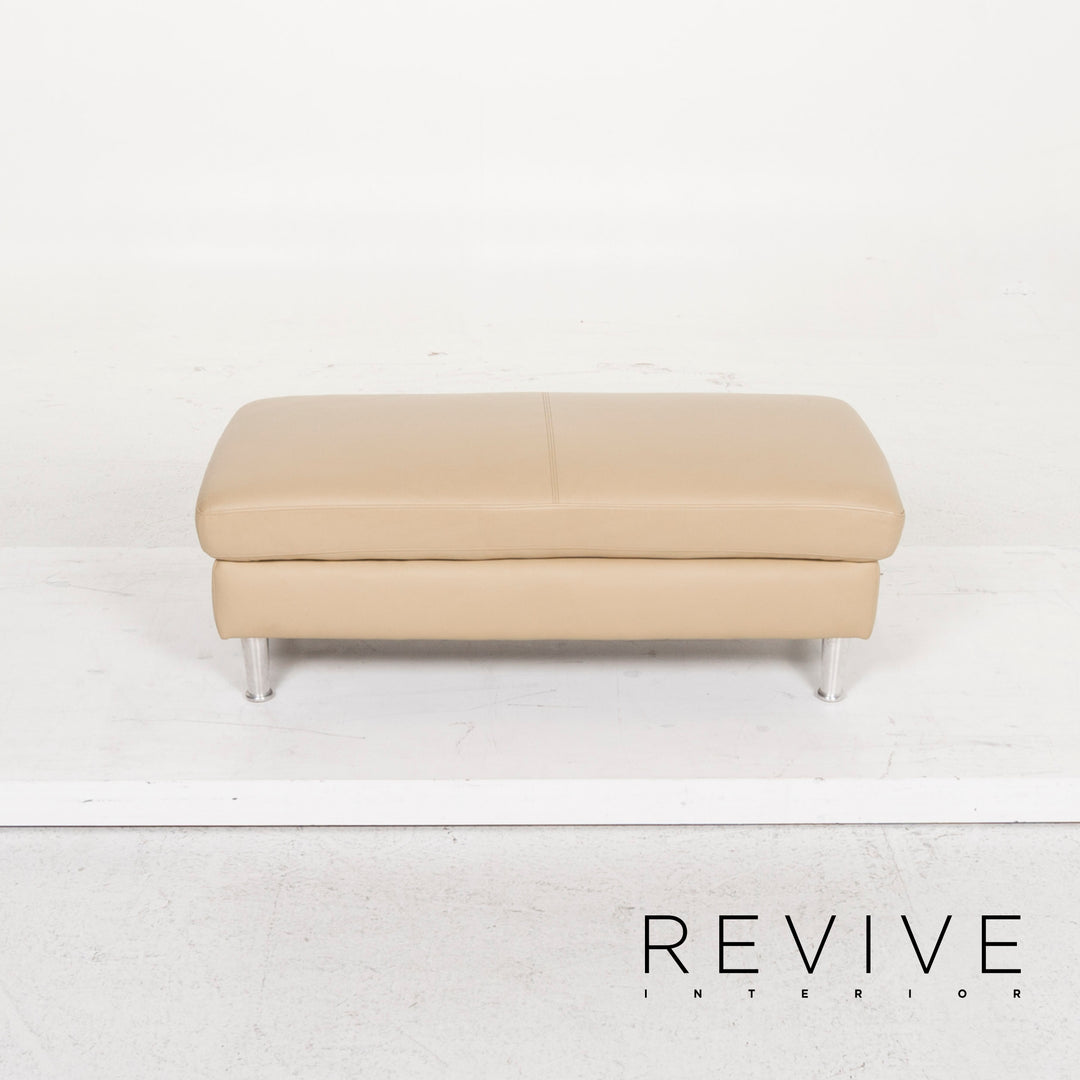 Willi Schillig leather sofa set beige corner sofa stool #13155