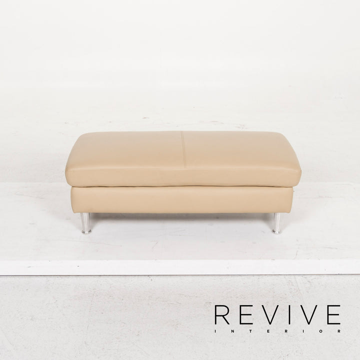 Willi Schillig leather sofa set beige corner sofa stool #13155