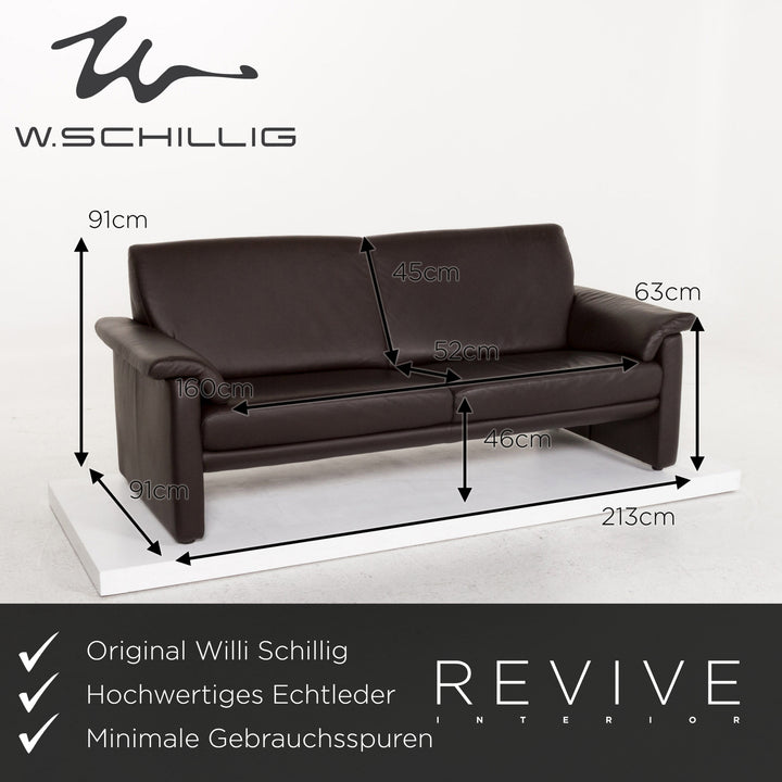 Willi Schillig Leder Sofa Garnitur Braun Dunkelbraun Couch #
