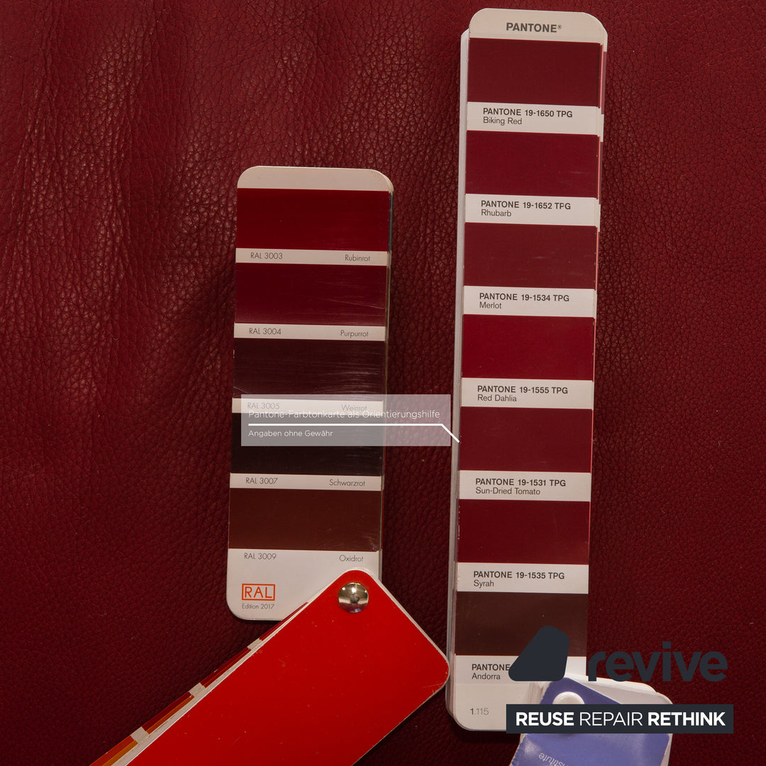 Willi Schillig leather sofa set red two-seater armchair stool function