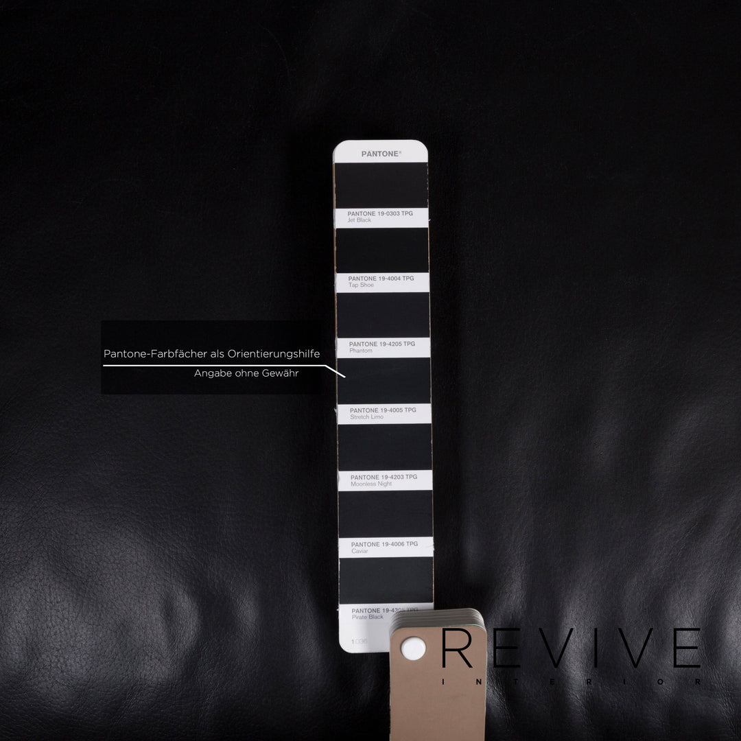 Willi Schillig leather sofa set black three-seater including function #13292