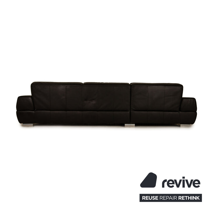 Willi Schillig leather sofa set black corner sofa stool