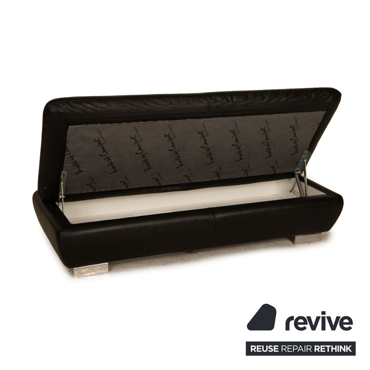 Willi Schillig leather sofa set black corner sofa stool