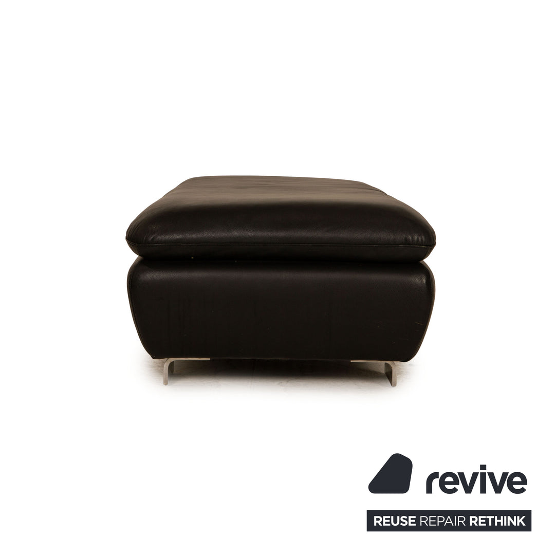 Willi Schillig leather sofa set black corner sofa stool