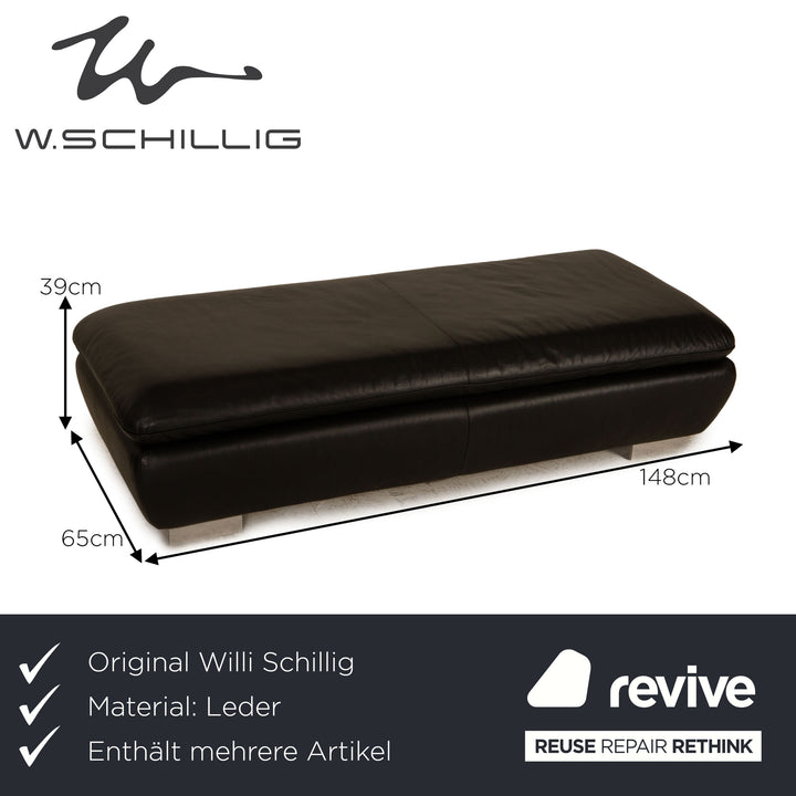 Willi Schillig leather sofa set black corner sofa stool