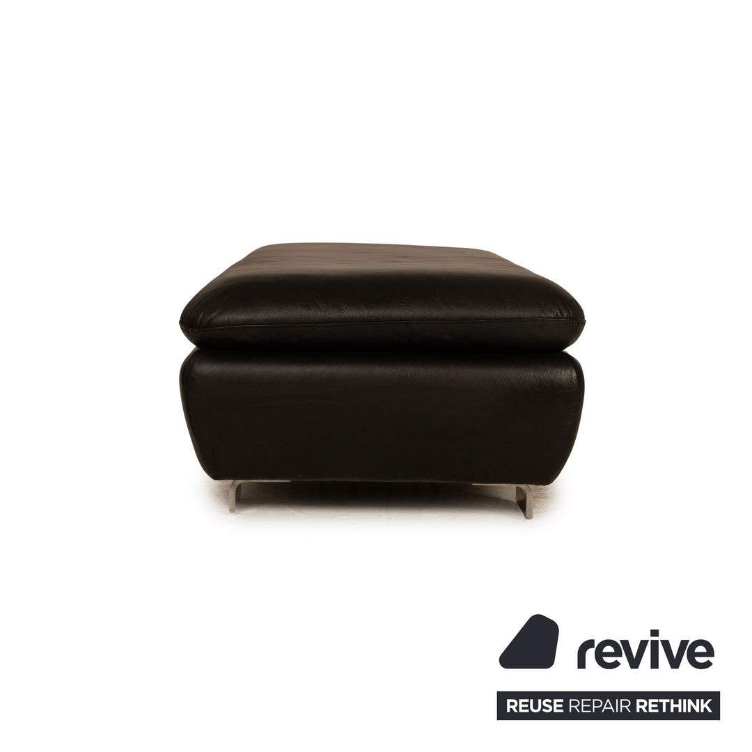 Willi Schillig leather sofa set black corner sofa stool