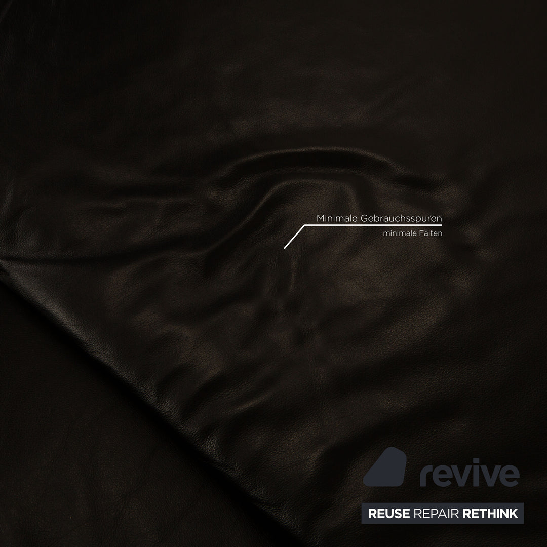 Willi Schillig leather sofa set black corner sofa stool