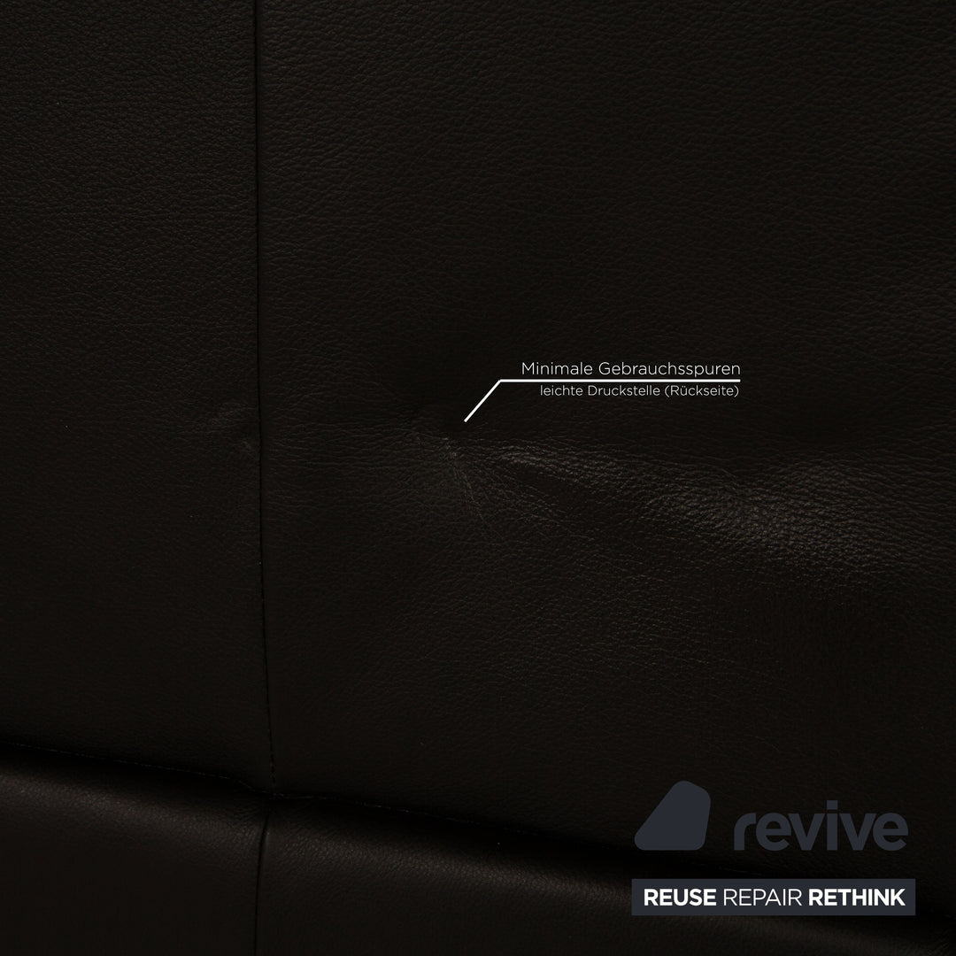 Willi Schillig leather sofa set black corner sofa stool