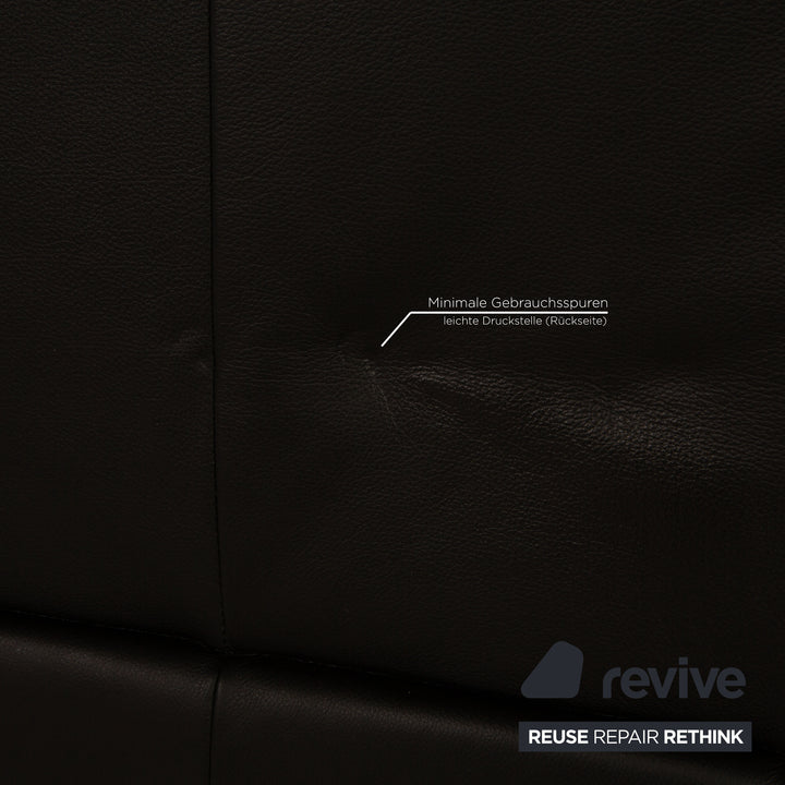 Willi Schillig leather sofa set black corner sofa stool