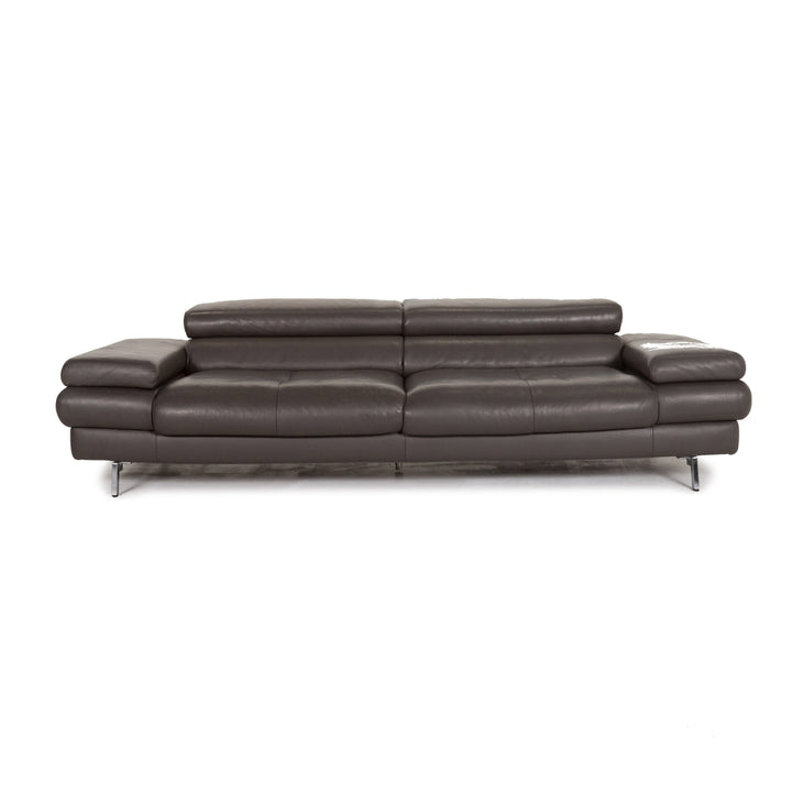 Willi Schillig leather sofa gray two-seater couch #13185