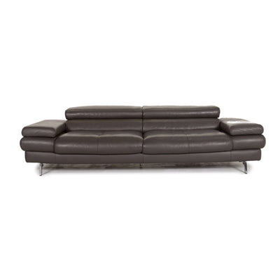 Willi Schillig Leder Sofa Grau Zweisitzer Couch #13185