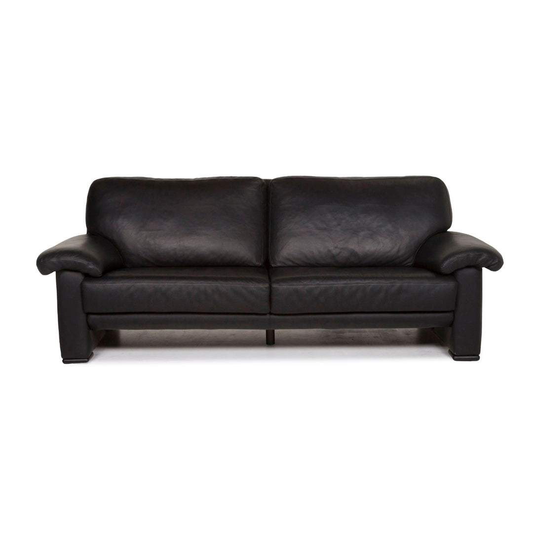 Willi Schillig Leder Sofa Schwarz Dreisitzer Couch #12853