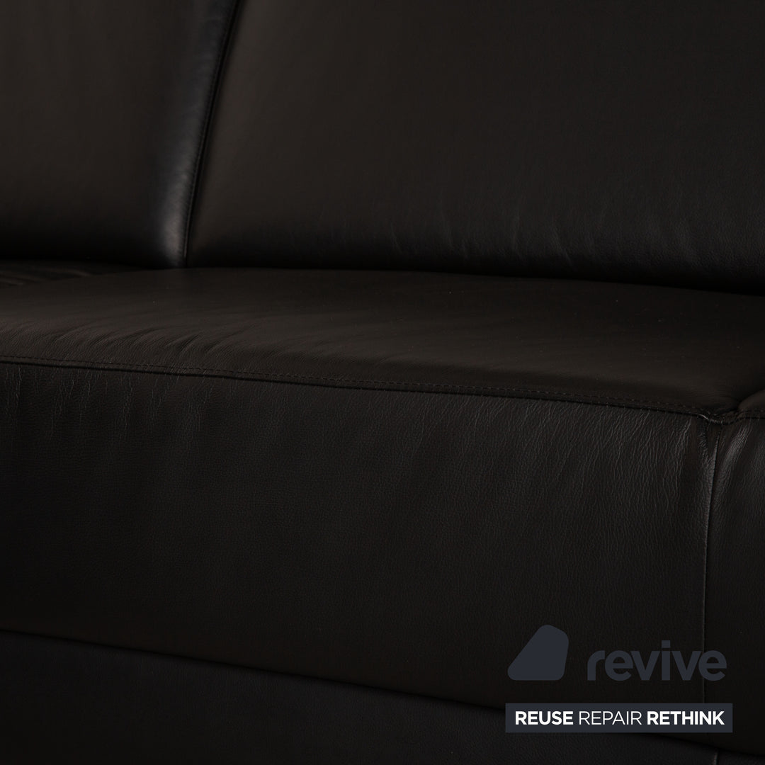 Willi Schillig leather sofa black corner sofa couch function