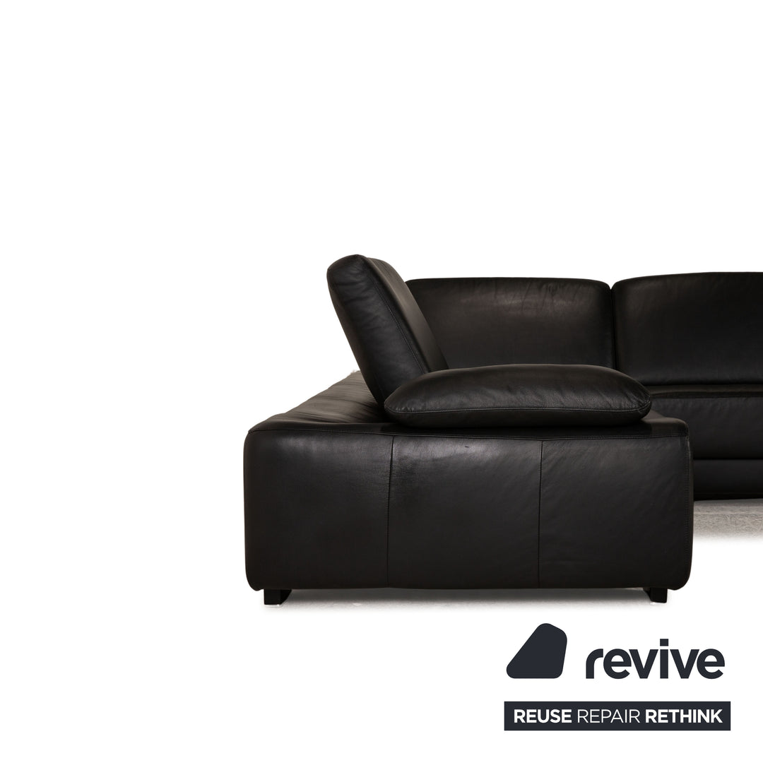 Willi Schillig leather sofa black corner sofa couch function
