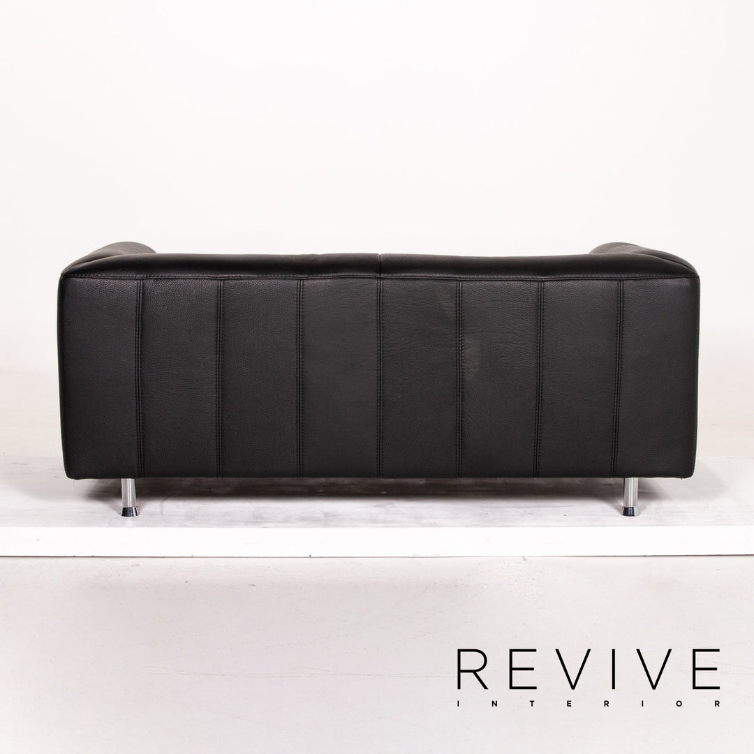 Willi Schillig Leder Sofa Schwarz Zweisitzer Couch #14416