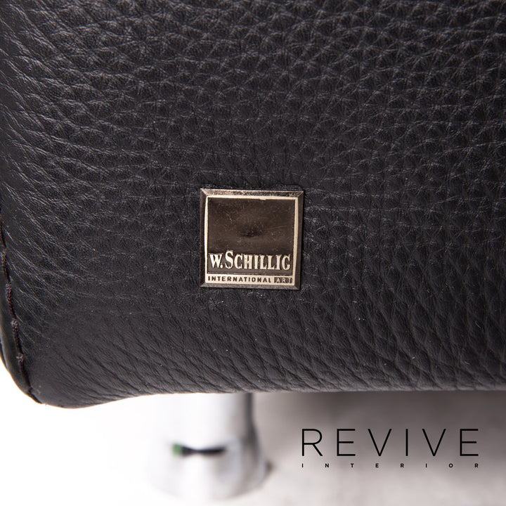 Willi Schillig Leder Sofa Schwarz Zweisitzer Couch #14416