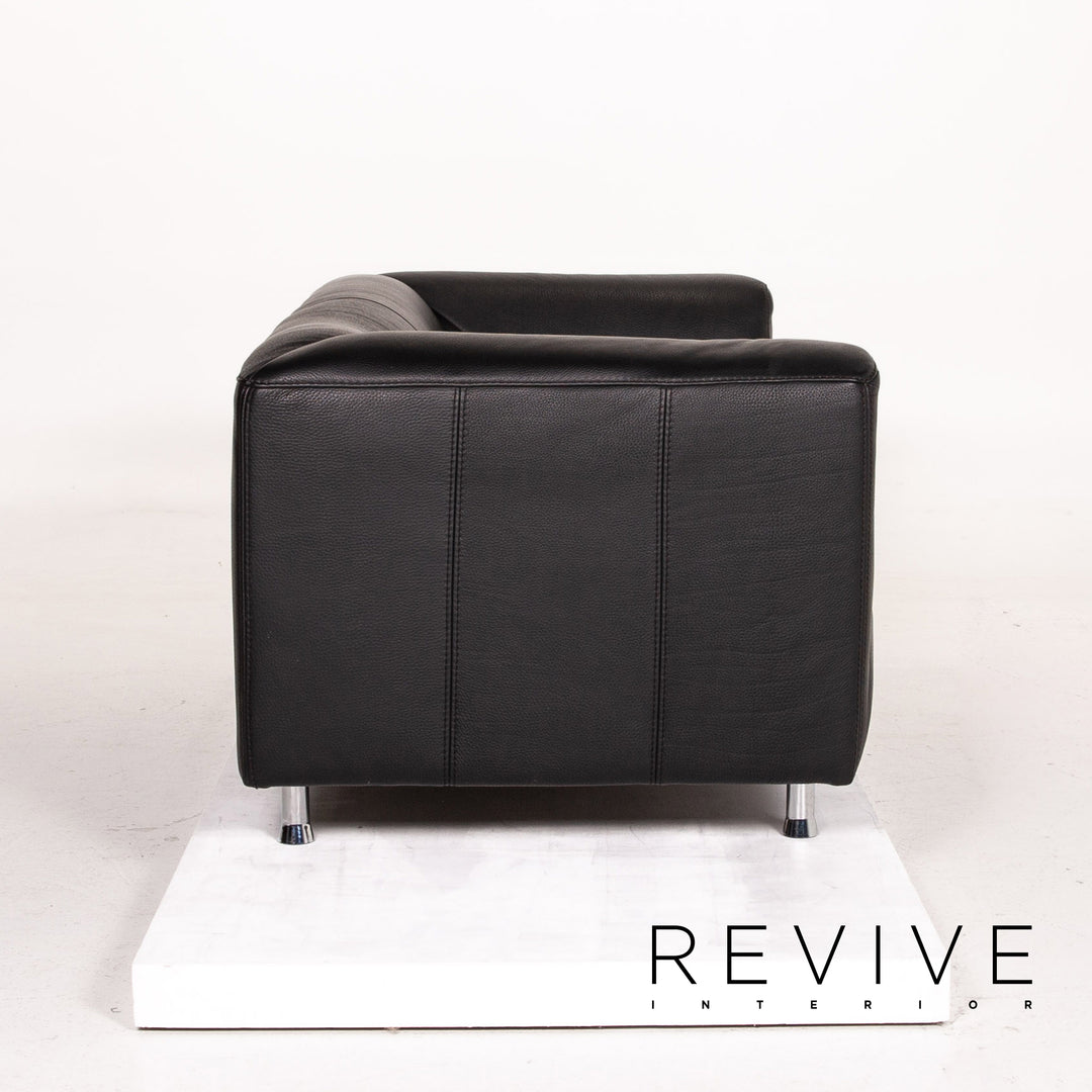 Willi Schillig Leder Sofa Schwarz Zweisitzer Couch #14416
