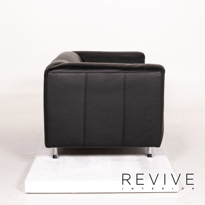 Willi Schillig Leder Sofa Schwarz Zweisitzer Couch #14416