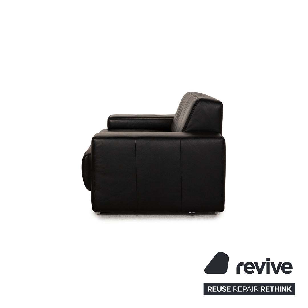 Willi Schillig Leder Sofa Schwarz Zweisitzer Couch elektr. Funktion