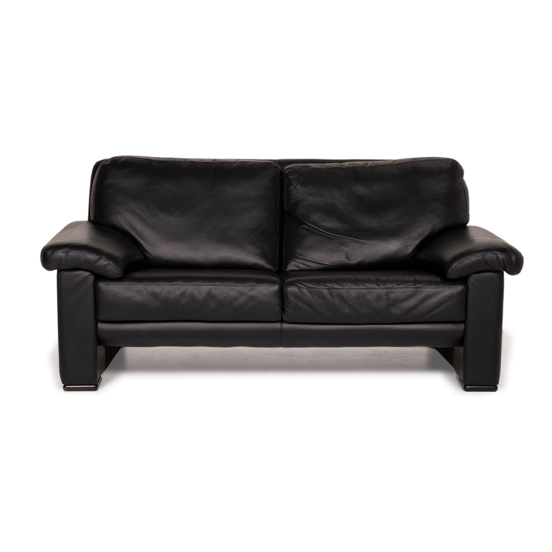 Willi Schillig leather sofa black two-seater