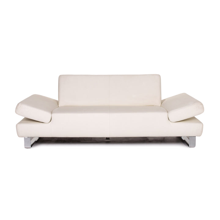 Willi Schillig leather sofa white two-seater function couch #13983
