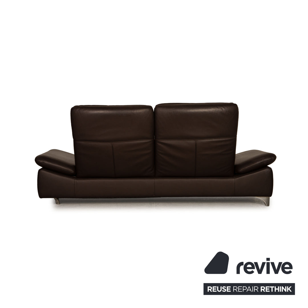 Willi Schillig Leder Zweisitzer Braun Sofa Couch Funktion