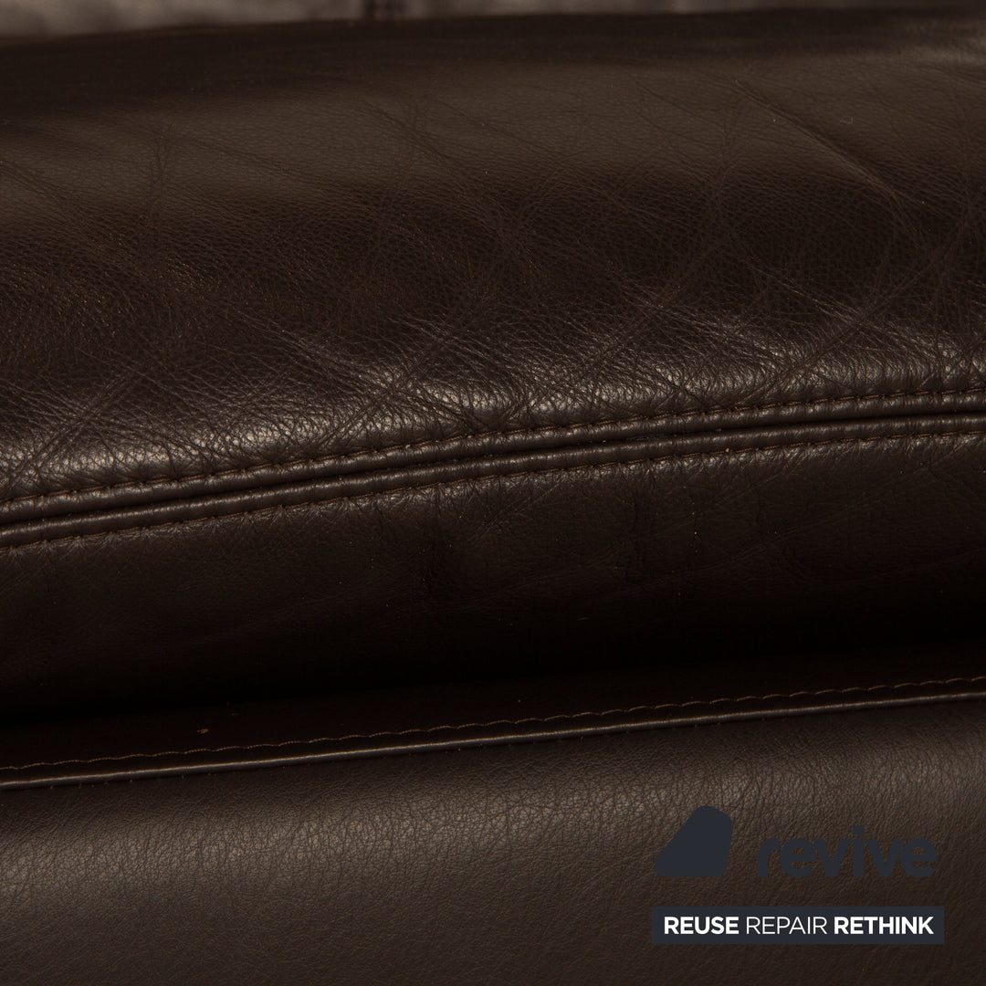 Willi Schillig Leder Zweisitzer Braun Sofa Couch Funktion