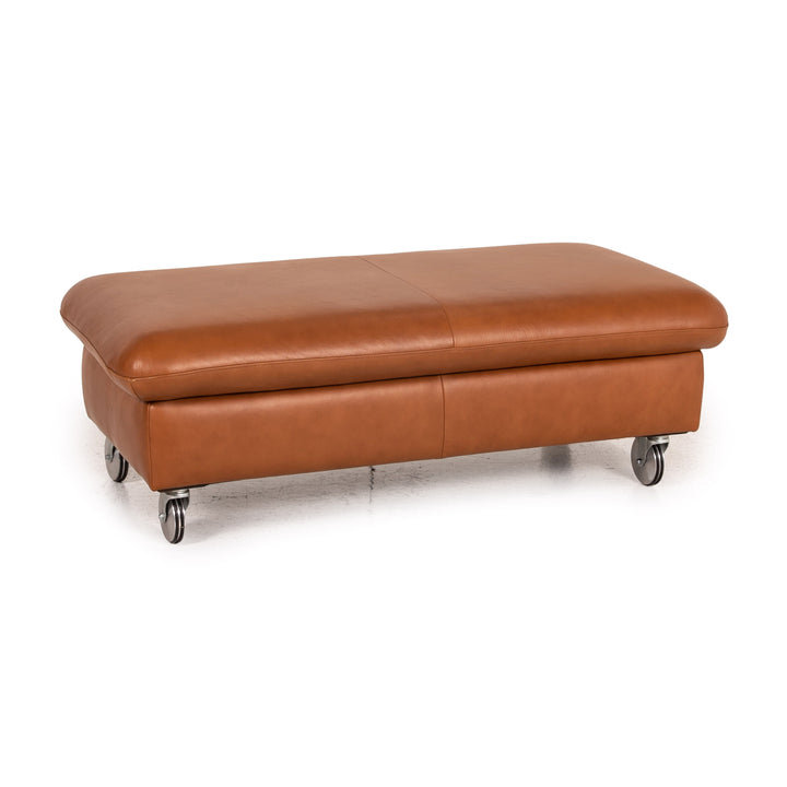 Willi Schillig Loop brown leather stool