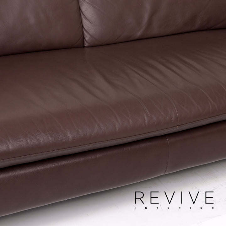 Willi Schillig Loop Leather Corner Sofa Brown Dark Brown Sofa Function Couch #12208