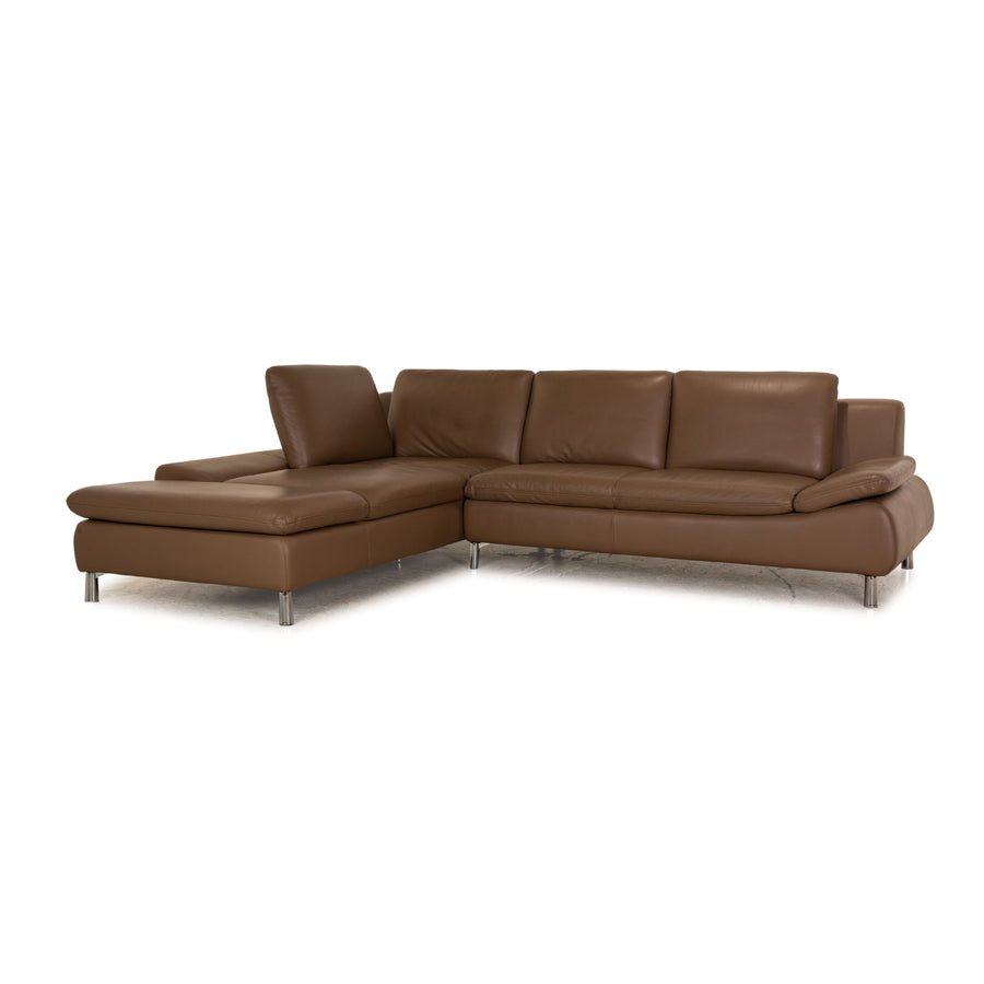 Willi Schillig Loop Leder Ecksofa Braun Sofa Couch manuelle Funktion Recamiere links