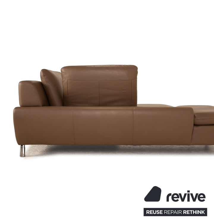 Willi Schillig Loop Leder Ecksofa Braun Sofa Couch manuelle Funktion Recamiere links