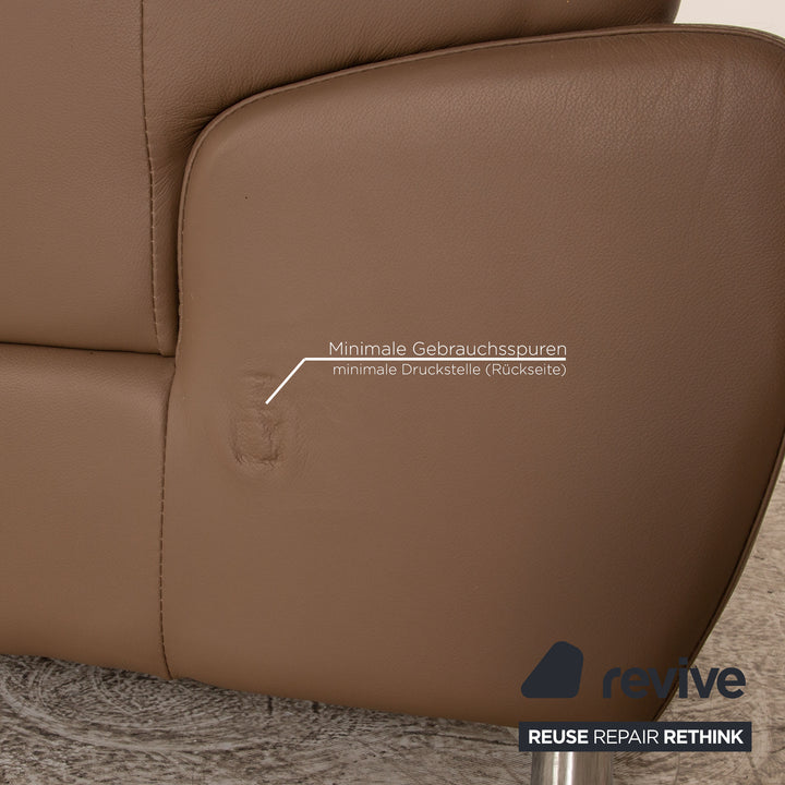 Willi Schillig Loop Leder Ecksofa Braun Sofa Couch manuelle Funktion Recamiere links