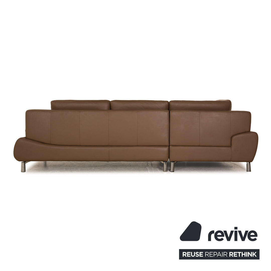 Willi Schillig Loop Leder Ecksofa Braun Sofa Couch manuelle Funktion Recamiere links