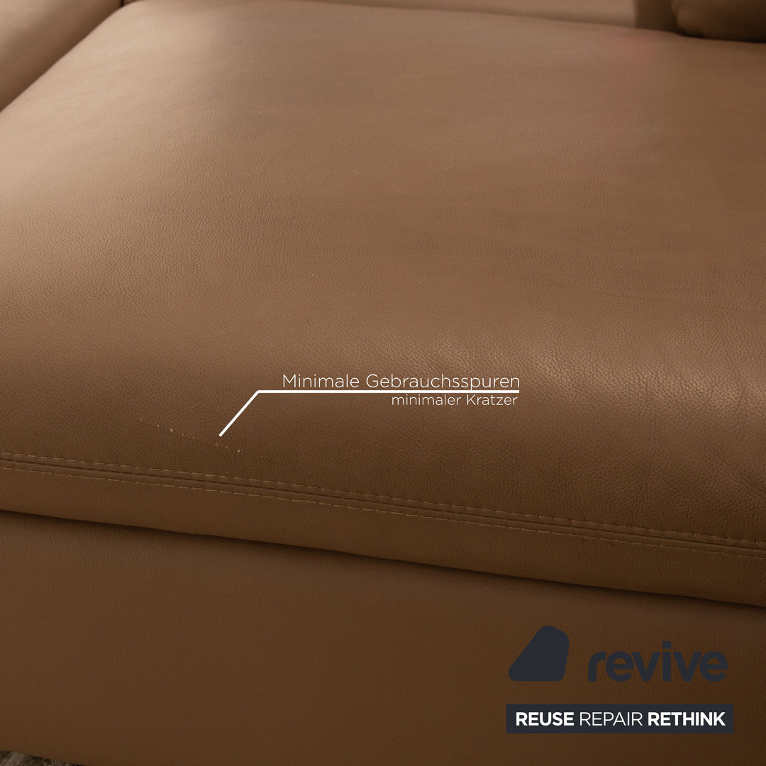 Willi Schillig Loop Leder Ecksofa Braun Sofa Couch manuelle Funktion Recamiere links