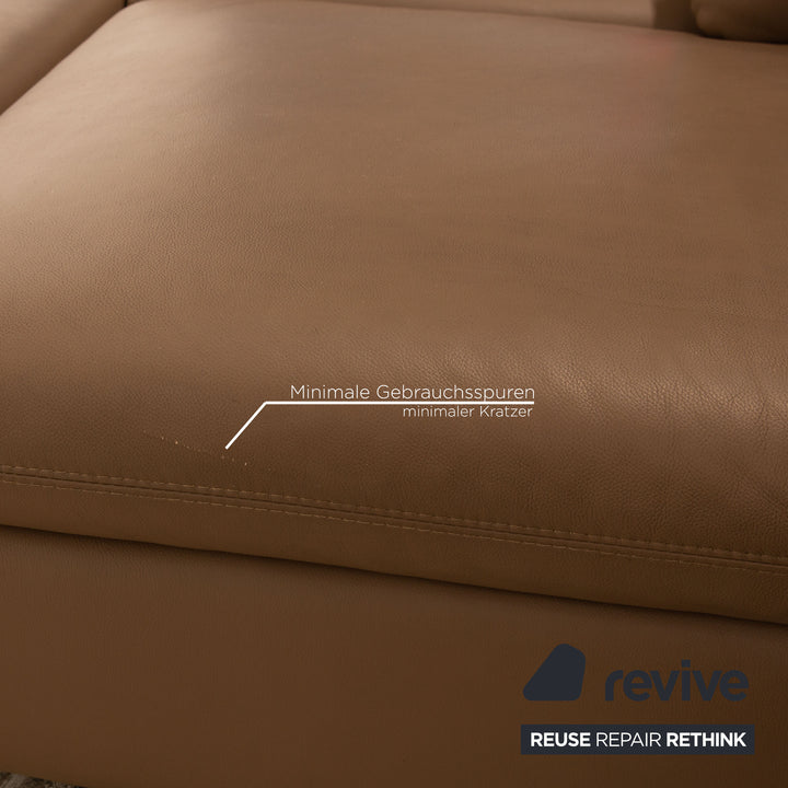 Willi Schillig Loop Leder Ecksofa Braun Sofa Couch manuelle Funktion Recamiere links