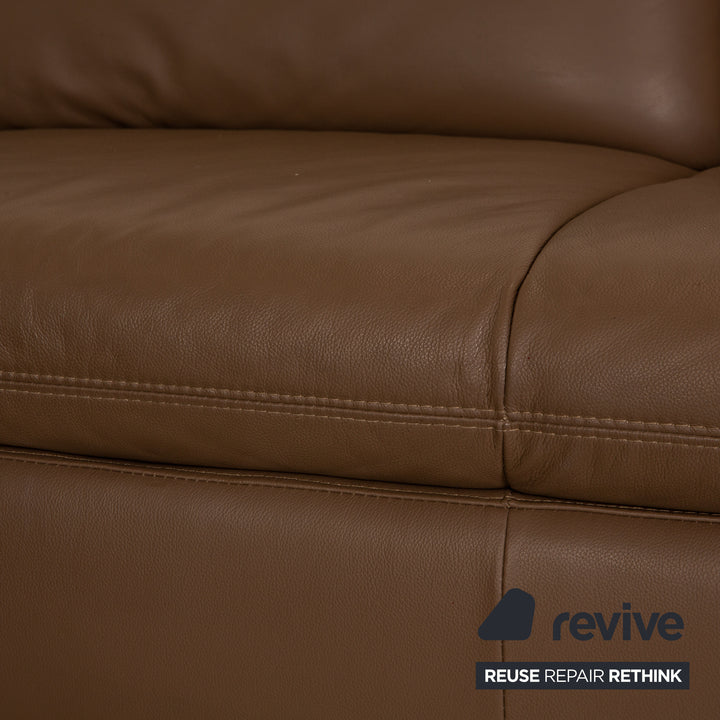 Willi Schillig Loop Leder Ecksofa Braun Sofa Couch manuelle Funktion Recamiere links
