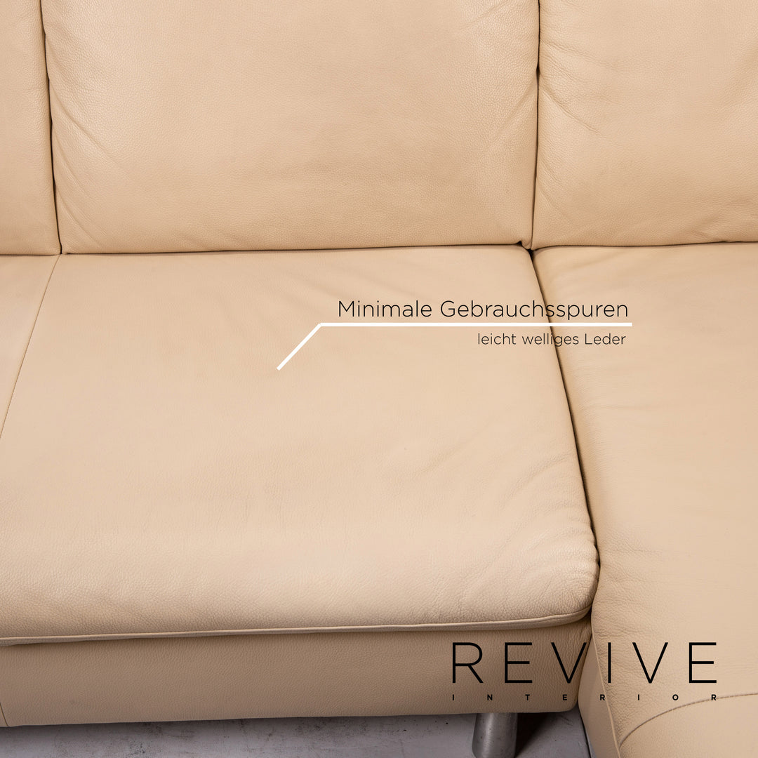 Willi Schillig Loop Leder Ecksofa Creme Funktion Sofa Couch #15331