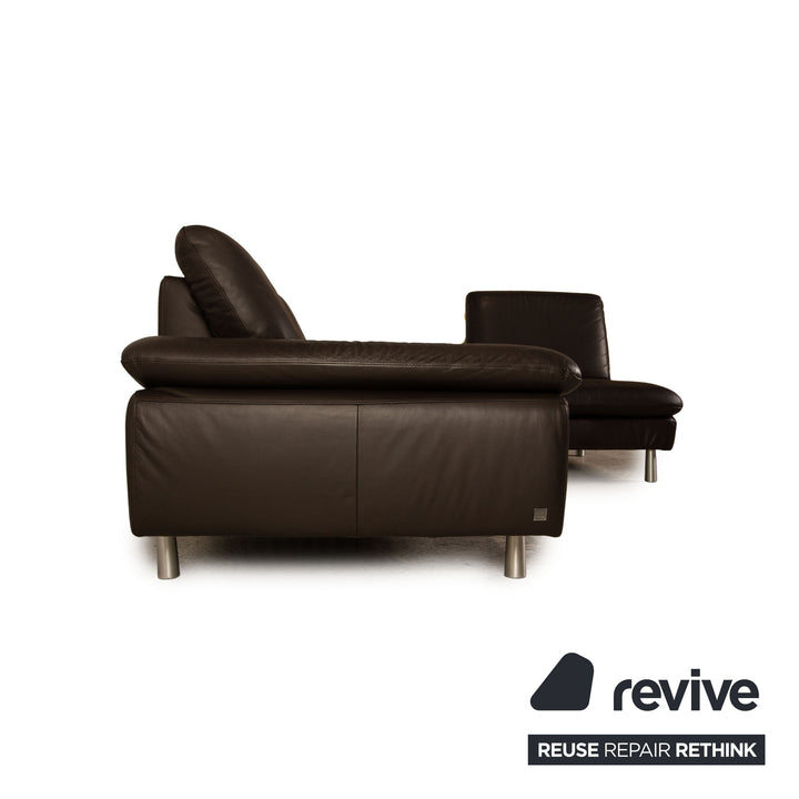 Willi Schillig Loop Leder Ecksofa Braun Dunkelbraun Sofa Couch Funktion Recamiere rechts