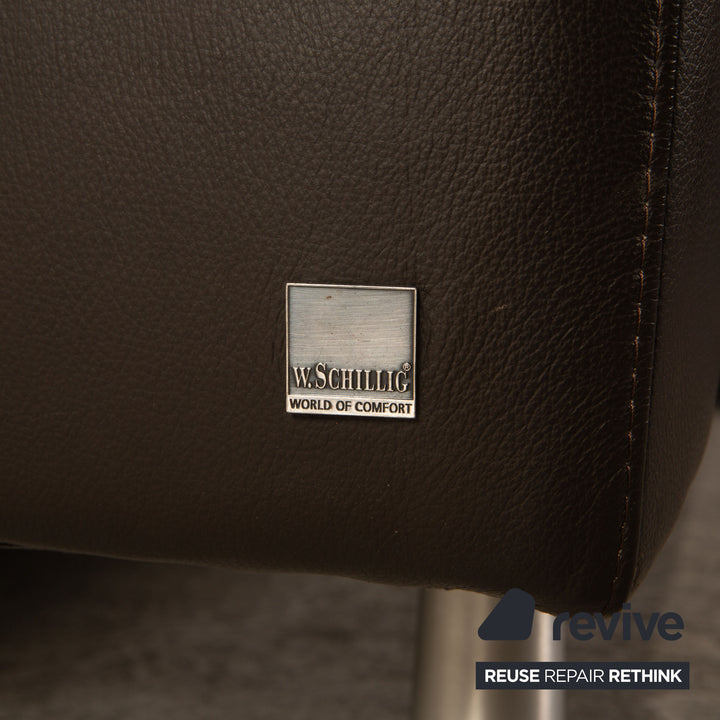 Willi Schillig Loop Leder Ecksofa Braun Dunkelbraun Sofa Couch Funktion Recamiere rechts