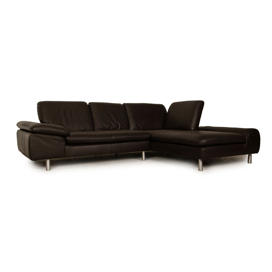 Willi Schillig Loop Leder Ecksofa Braun Dunkelbraun Sofa Couch Funktion Recamiere rechts