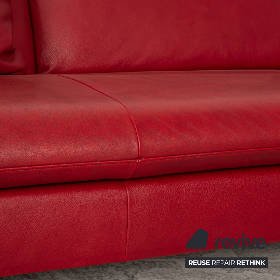 Willi Schillig Loop Leder Ecksofa Rot Funktion Couch Sofa