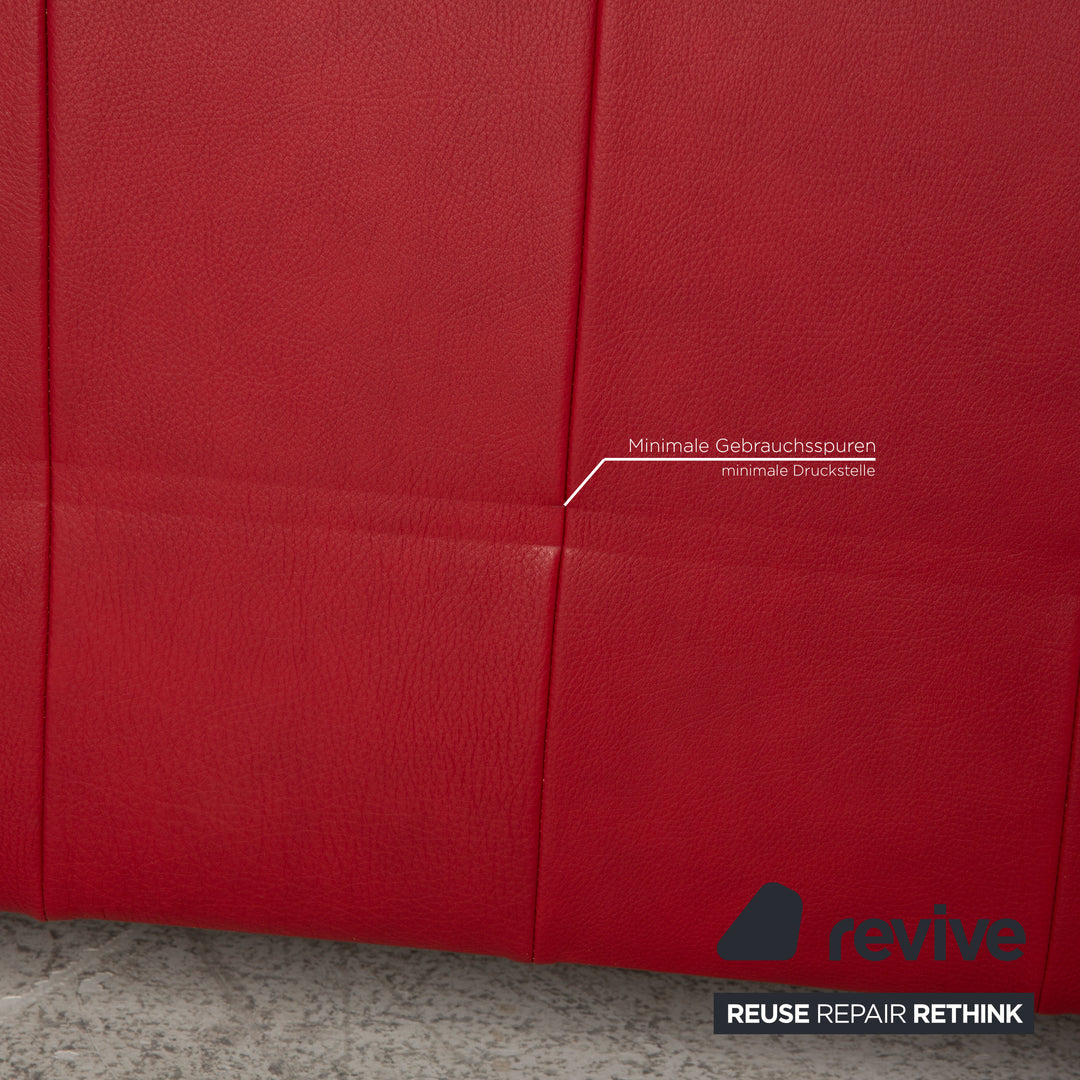 Willi Schillig Loop Leder Ecksofa Rot Funktion Couch Sofa