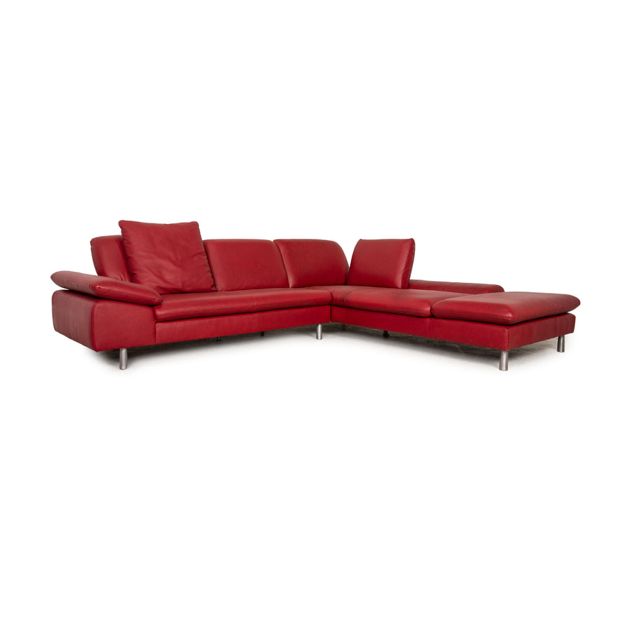 Willi Schillig Loop Leder Ecksofa Rot Funktion Couch Sofa