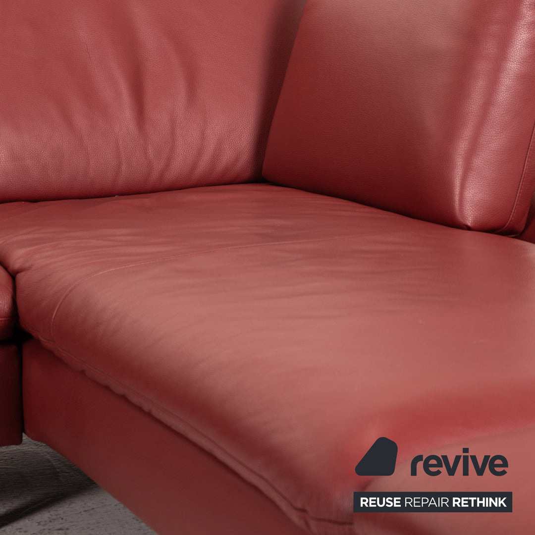 Willi Schillig Loop Leder Ecksofa Rot Funktion Sofa Couch