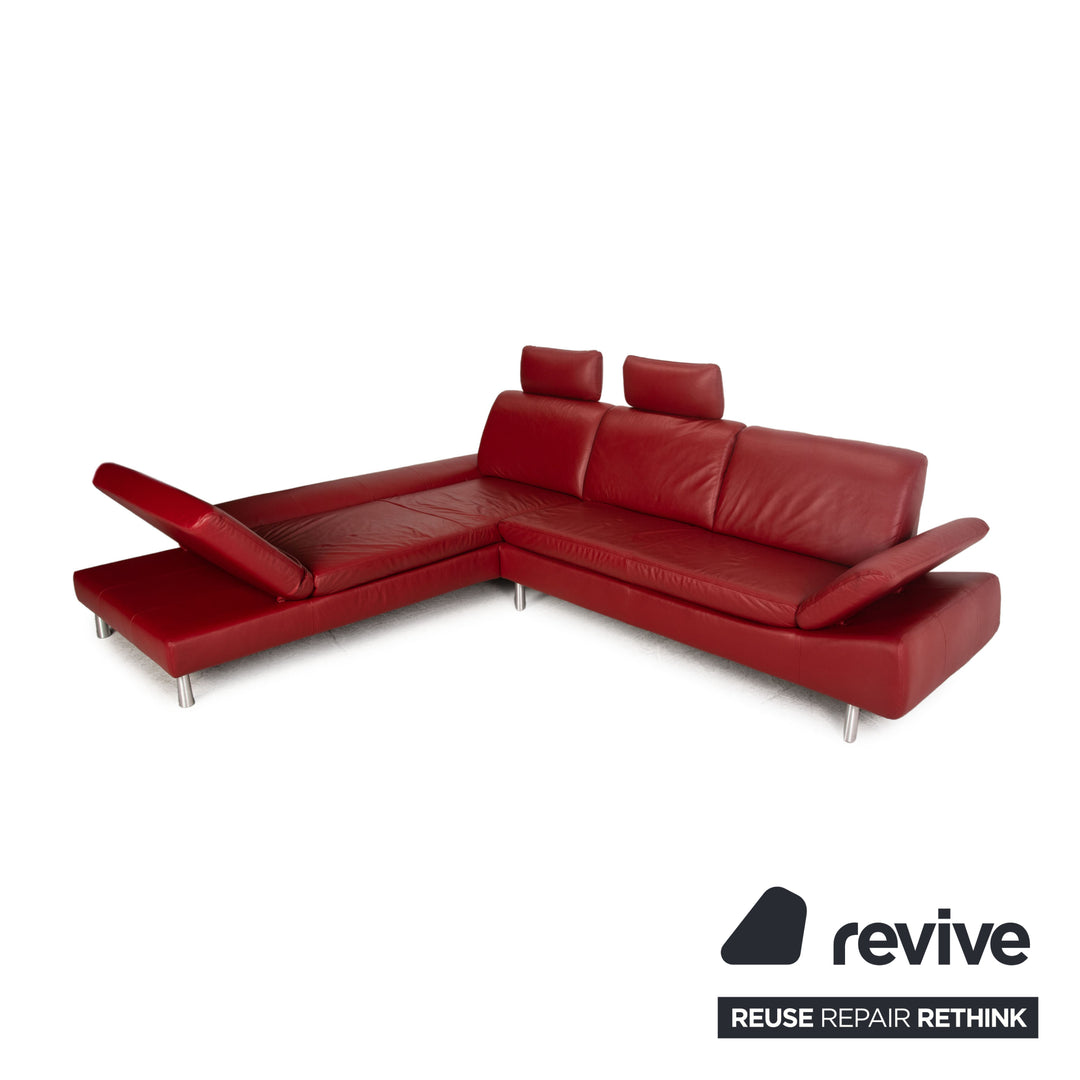 Willi Schillig Loop Leder Ecksofa Rot Sofa Couch Funktion