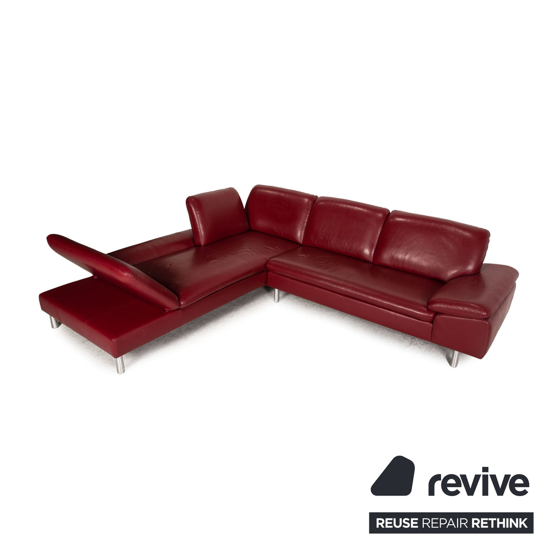 Willi Schillig Loop Leder Ecksofa Rot Sofa Couch Funktion