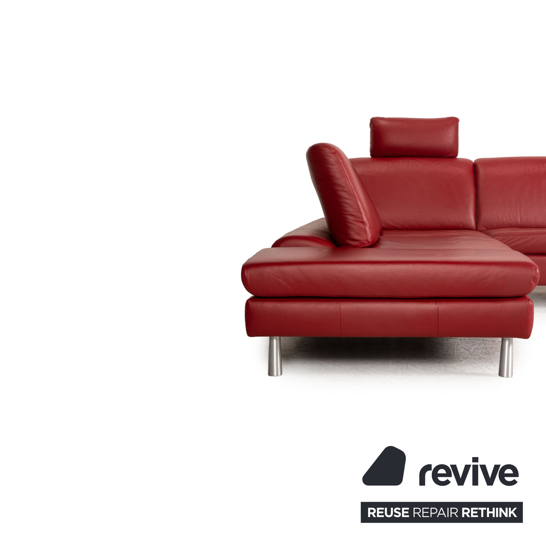 Willi Schillig Loop Leder Ecksofa Rot Sofa Couch Funktion